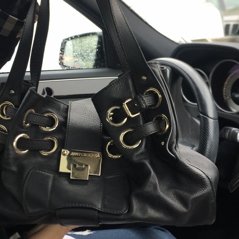 Jimmy Choo black with gold hardware
